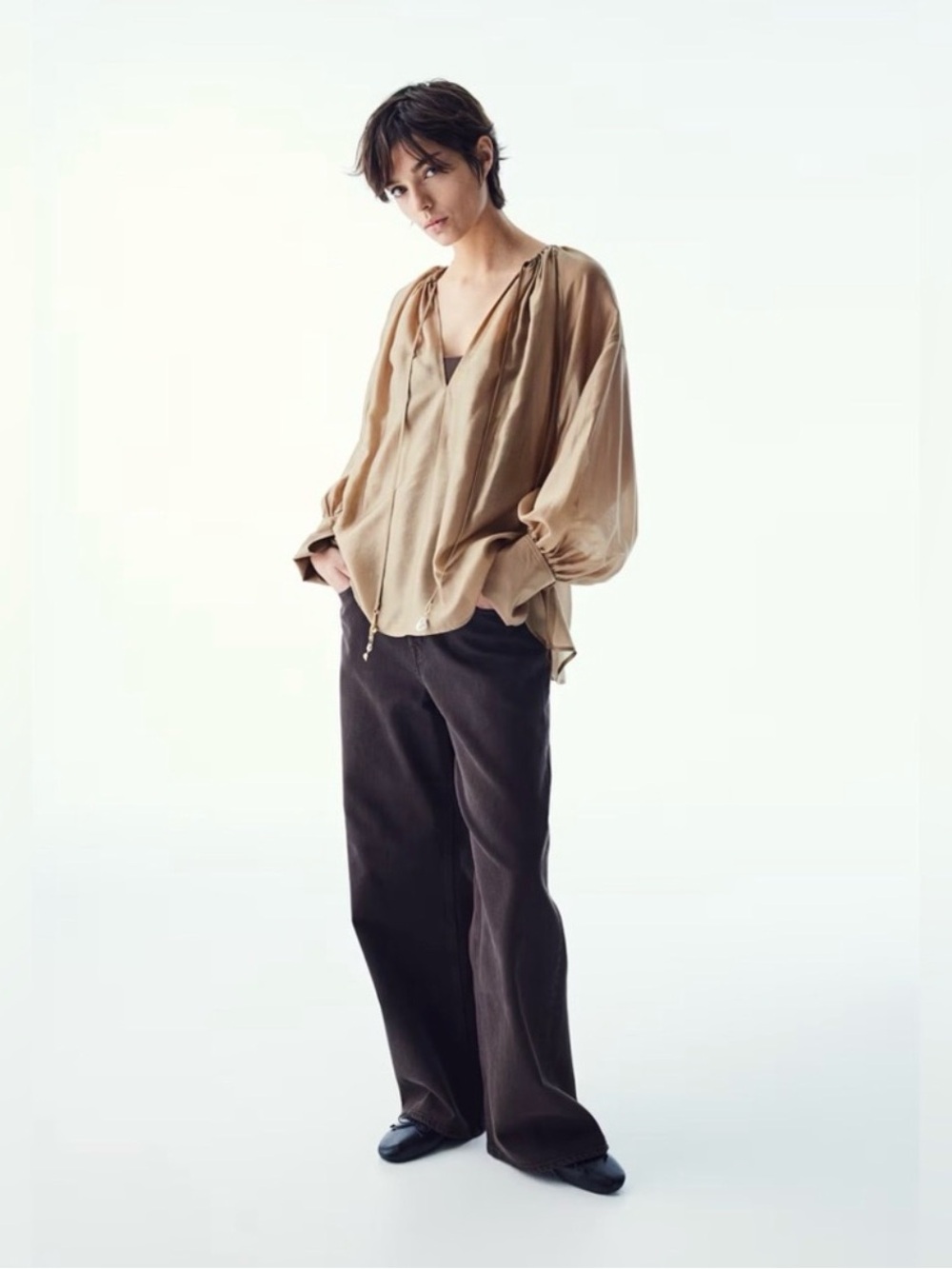 NWT H&M Lyocell-Blend Oversized Blouse S
